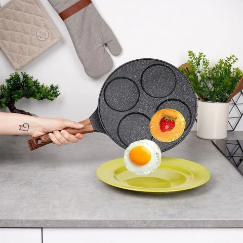 Patelnia do jajek granitowa 4 otwory BLACK&WOOD 26 cm Patelnia do jajek granitowa 4 otwory BLACK&WOOD 26 cm