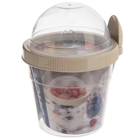 Pojemnik kubek na jogurt z łyżeczką lunchbox 400 ml Pojemnik kubek na jogurt z łyżeczką lunchbox 400 ml