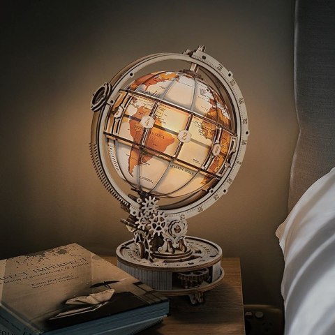 DREWNIANE PUZZLE 3D DIY ŚWIECĄCY GLOBUS Z LUPĄ - PODŚWIETLENIE - LAMPKA DREWNIANE PUZZLE 3D DIY ŚWIECĄCY GLOBUS Z LUPĄ - PODŚWIETLENIE - LAMPKA