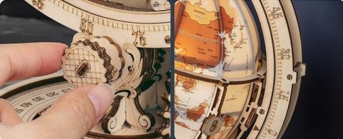 DREWNIANE PUZZLE 3D DIY ŚWIECĄCY GLOBUS Z LUPĄ - PODŚWIETLENIE - LAMPKA DREWNIANE PUZZLE 3D DIY ŚWIECĄCY GLOBUS Z LUPĄ - PODŚWIETLENIE - LAMPKA