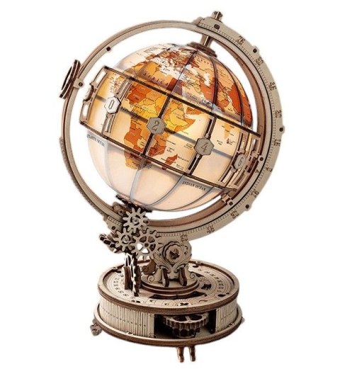 DREWNIANE PUZZLE 3D DIY ŚWIECĄCY GLOBUS Z LUPĄ - PODŚWIETLENIE - LAMPKA DREWNIANE PUZZLE 3D DIY ŚWIECĄCY GLOBUS Z LUPĄ - PODŚWIETLENIE - LAMPKA