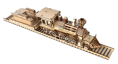 DREWNIANE PUZZLE 3D POCIĄG PAROWY LOKOMOTYWA DIY 8+ DREWNIANE PUZZLE 3D POCIĄG PAROWY LOKOMOTYWA DIY 8+