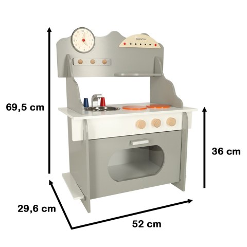Kuchnia dla dzieci drewniana MDF piekarnik garnki akcesoria 70cm Kuchnia dla dzieci drewniana MDF piekarnik garnki akcesoria 70cm