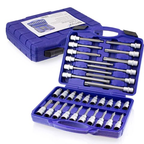 Zestaw kluczy nasadowych torx z walizką 32el. Zestaw kluczy nasadowych torx z walizką 32el.