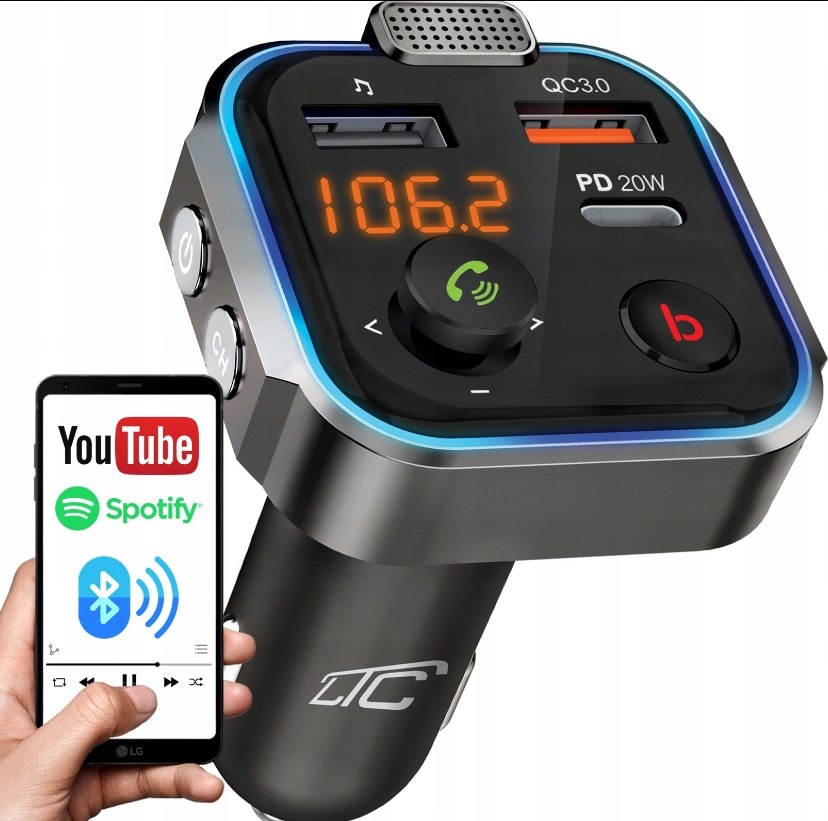 Transmiter FM – Kompaktowy, , Podświetlenie LED, Wysoka Jakość Dźwięku EAN (GTIN) 5902270761542